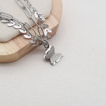 Női titánacél kettős rétegű pillangó karkötő minimalist dizájnnal