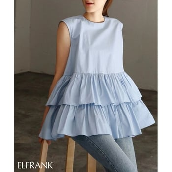 Cămașă din poliester, stil japonez, croială lejeră, guler rotund (Material: Poliester; Compoziție principală: Poliester; Lungime: 50–65 cm)