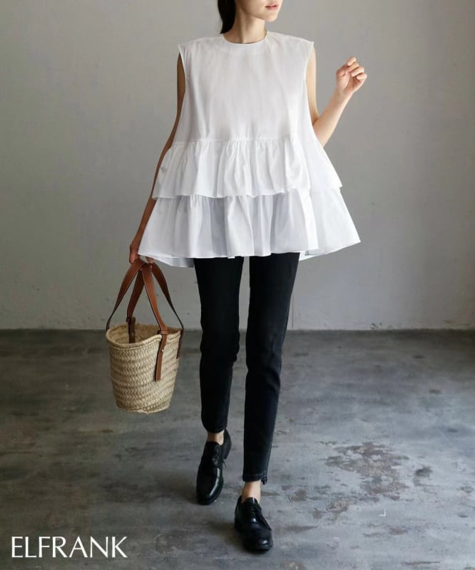 Cămașă din poliester, stil japonez, croială lejeră, guler rotund (Material: Poliester; Compoziție principală: Poliester; Lungime: 50–65 cm)