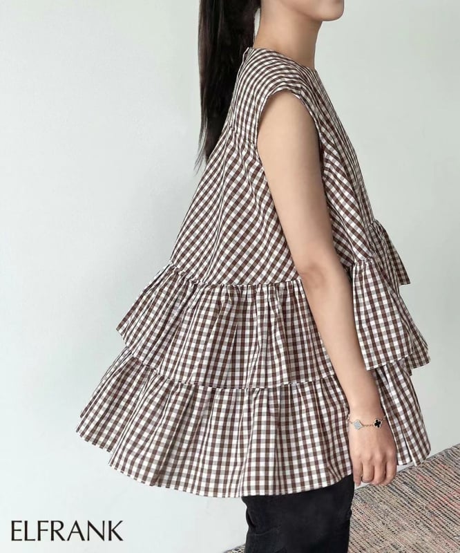 Cămașă din poliester, stil japonez, croială lejeră, guler rotund (Material: Poliester; Compoziție principală: Poliester; Lungime: 50–65 cm)