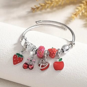 DIY eper alakú gyöngyös karkötő — cinkötvözet, elektroplat bevonat, gyümölcs forma, nyár 2025 kiadás