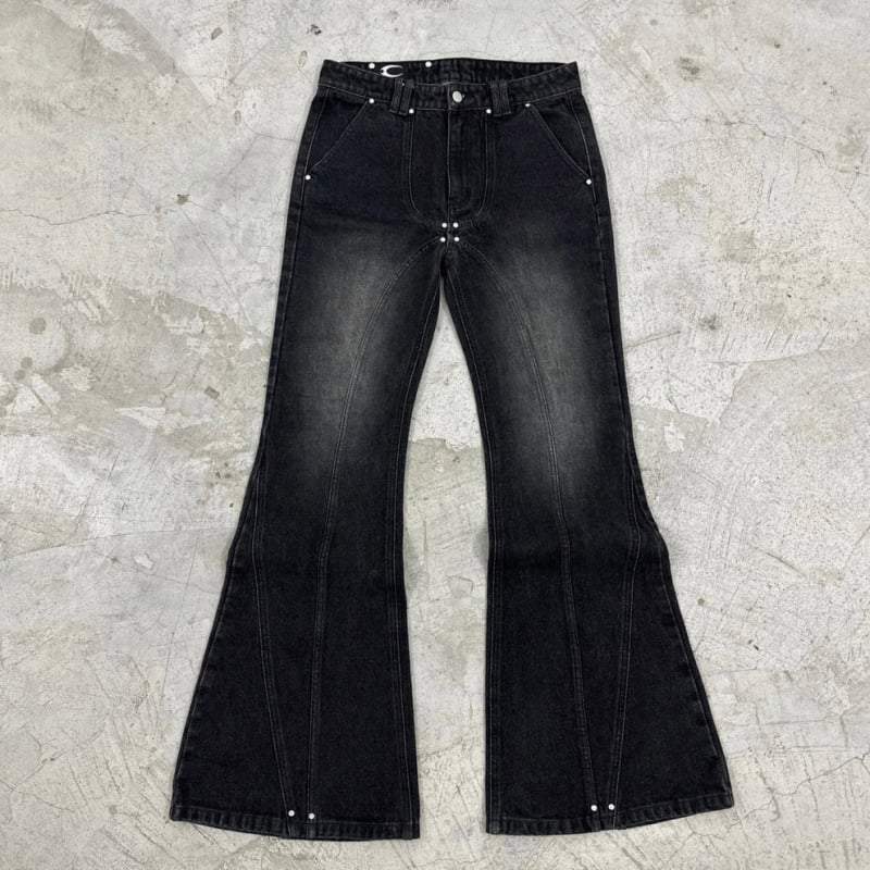 Nadrág egyenes szabású - mosott farmer elasztikával, retro hip-hop stílus - középső derék, normál súly, 80-90% pamut denim