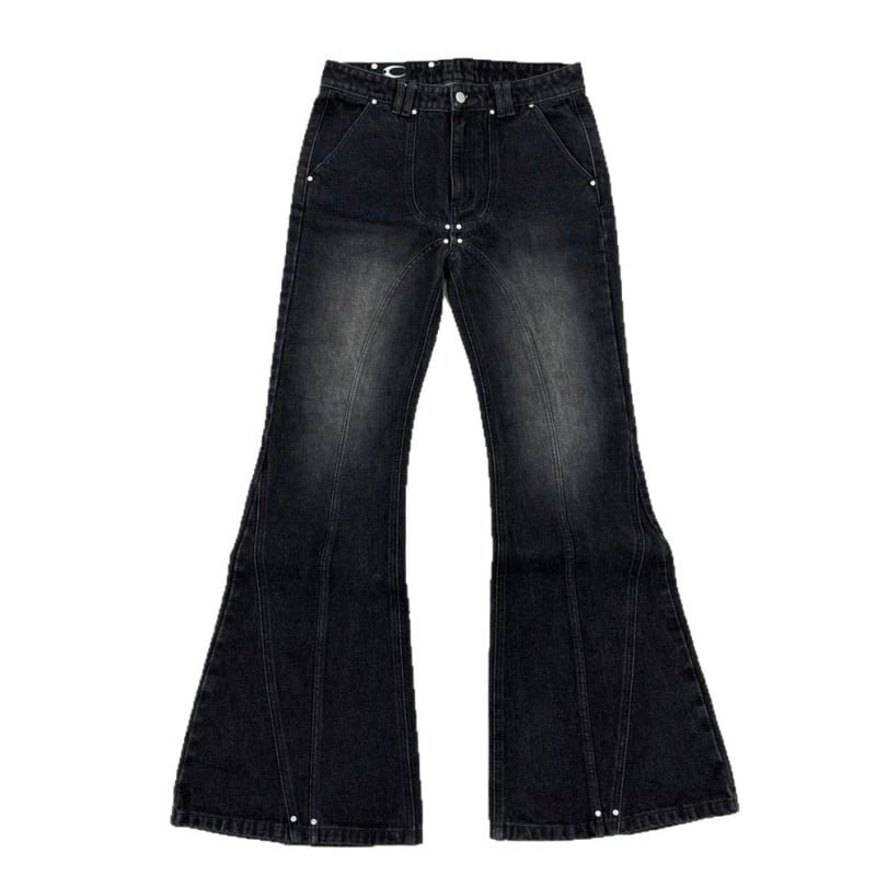 Nadrág egyenes szabású - mosott farmer elasztikával, retro hip-hop stílus - középső derék, normál súly, 80-90% pamut denim