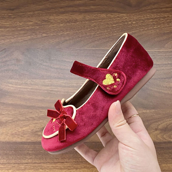 Детски обувки за момичета с котешки мотив, балеринки от велур със велкро, противохлъзгаща гумена подметка, за деца на възраст 4–16 години