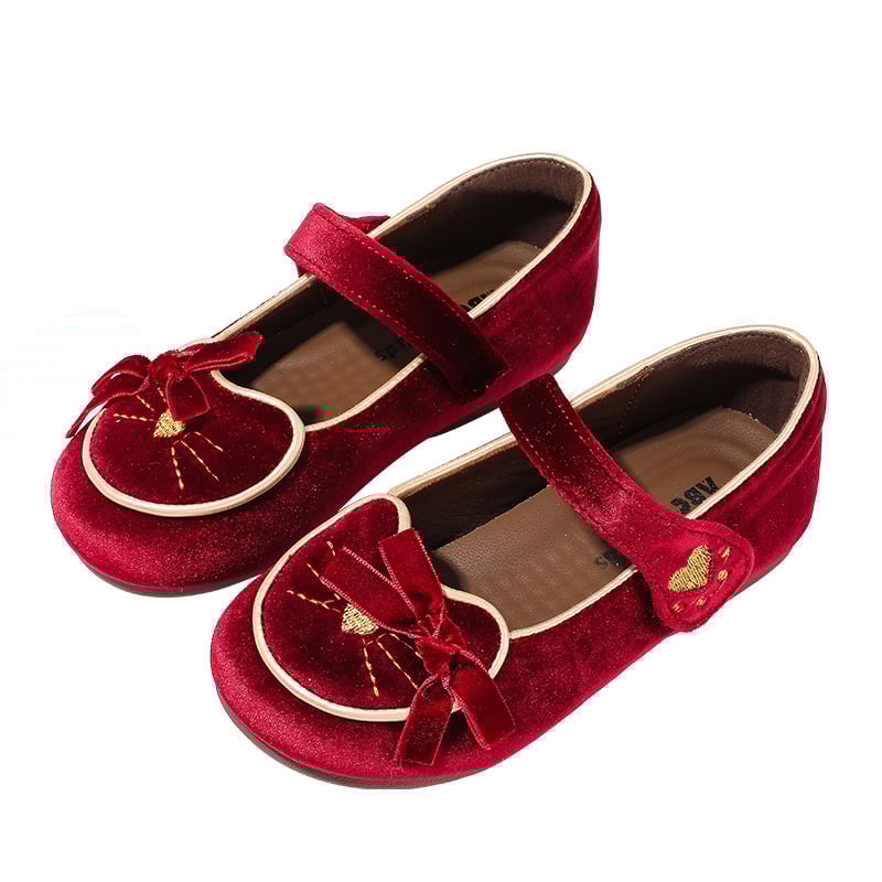 Детски обувки за момичета с котешки мотив, балеринки от велур със велкро, противохлъзгаща гумена подметка, за деца на възраст 4–16 години