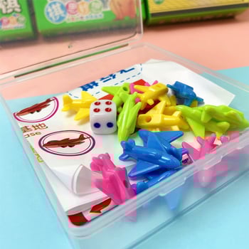 Gyerekeknek készült többjátékos asztali készlet: Gomoku, Állatos sakk, Dáma, Ludo; műanyag kivitel, 4–14 éveseknek; oktató, interaktív és családi játékokra alkalmas.