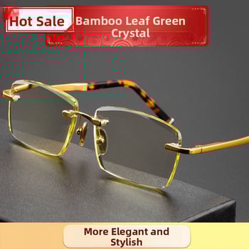 Ochelari fără ramă: lentile din nailon, anti-fog, pentru miopie, stil poligonal, potriviți pentru față pătrată