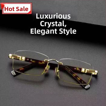 Ochelari fără ramă: lentile din nailon, anti-fog, pentru miopie, stil poligonal, potriviți pentru față pătrată