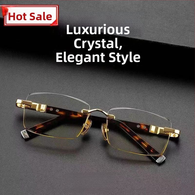 Ochelari fără ramă: lentile din nailon, anti-fog, pentru miopie, stil poligonal, potriviți pentru față pătrată