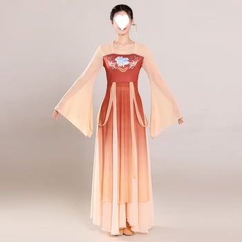 Qianying Kínai Klasszikus Táncruha Hastáncra, Uniszex, Ősrégi Elegancia, Folyó Siluett, Fő Anyag: Kecskebőr, 2022 Nyár