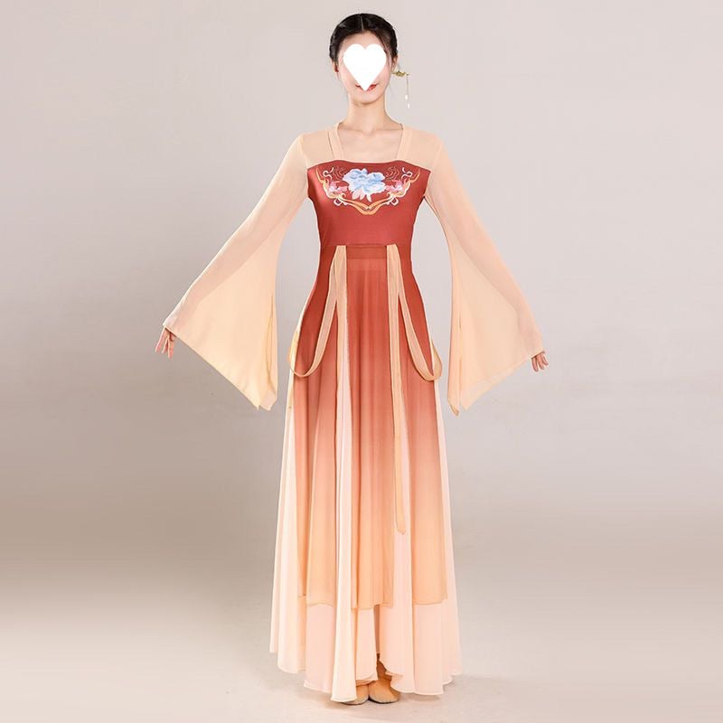 Qianying Kínai Klasszikus Táncruha Hastáncra, Uniszex, Ősrégi Elegancia, Folyó Siluett, Fő Anyag: Kecskebőr, 2022 Nyár