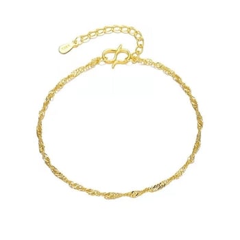 Réz hullám mintás karkötő koreai stílusban, uniszex, testreszabható