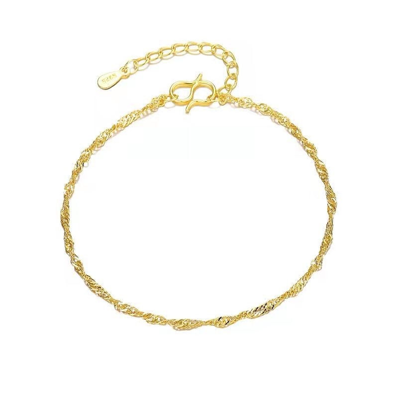 Réz hullám mintás karkötő koreai stílusban, uniszex, testreszabható