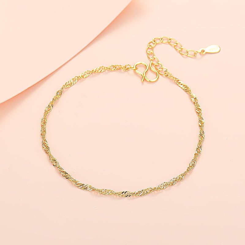 Réz hullám mintás karkötő koreai stílusban, uniszex, testreszabható