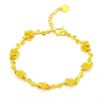 Sárgarézből készült virág alakú karkötő elektroplakálással — eredeti tervezés nők számára