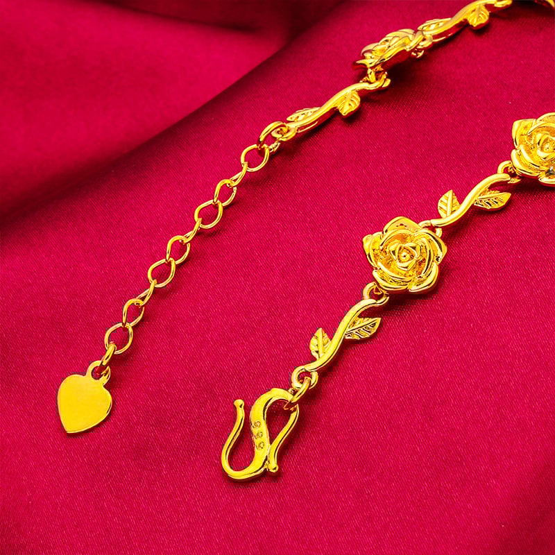 Sárgarézből készült virág alakú karkötő elektroplakálással — eredeti tervezés nők számára