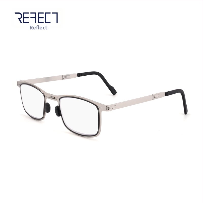 Szemüveg olvasáshoz anti-kék fény védelmével, négyszögletes, teljes keret, rozsdamentes acél keret, lencsék műgyantából
