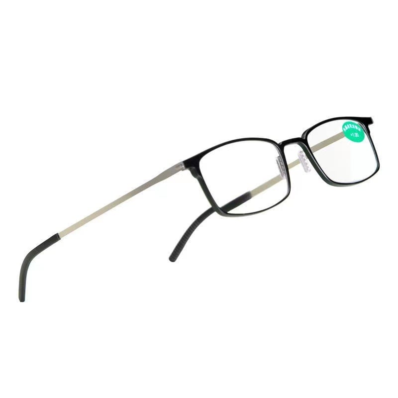 Olvasószemüveg repülőgép-titan kerettel, kristály lencsék, teljes keret, alumínium-magnézium ötvözet szerkezet