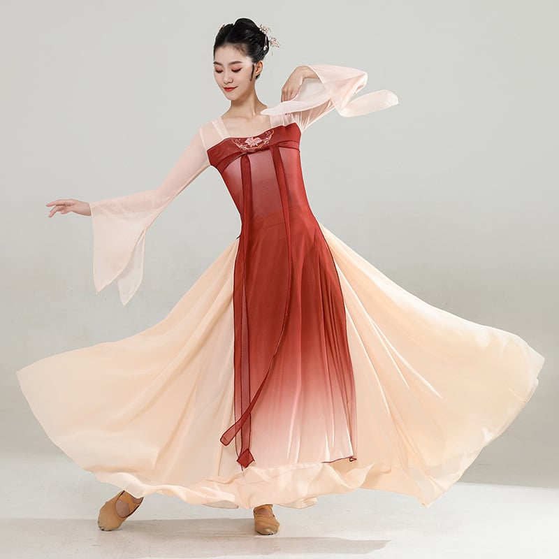 Női belly dance kostüm, Han–Tang dinasztia ihletésével, poliészter anyag 90–95% tartalom, nyári 2022 kiadás.