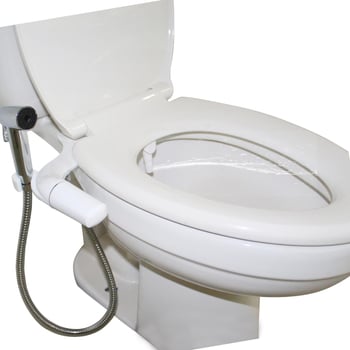 Ultra vékony vécéfedél-bidé adapter, ABS, modell 075, furatok közötti távolság 136–200 mm, öblítés, CUPC tanúsítvány