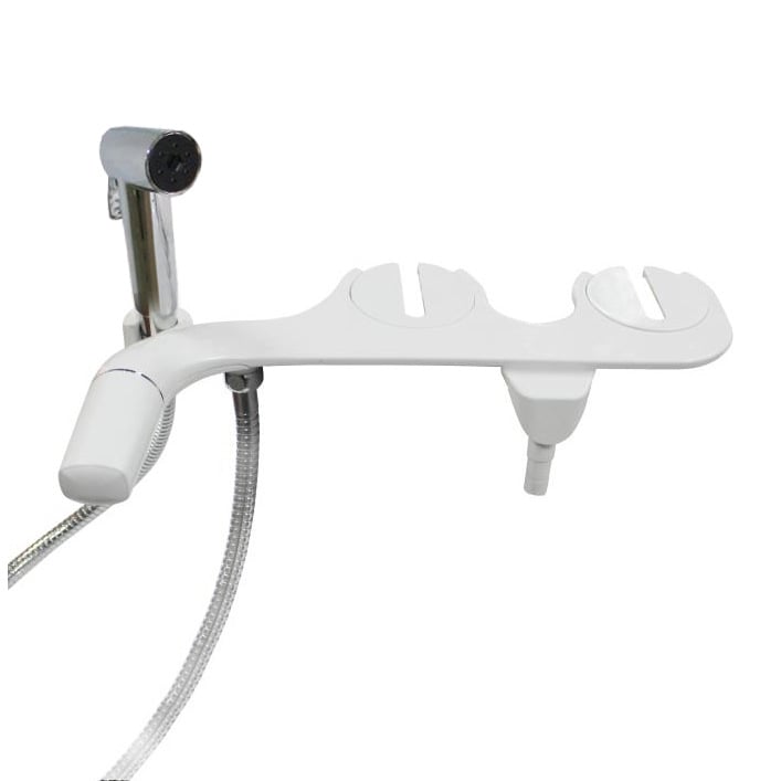 Ultra vékony vécéfedél-bidé adapter, ABS, modell 075, furatok közötti távolság 136–200 mm, öblítés, CUPC tanúsítvány