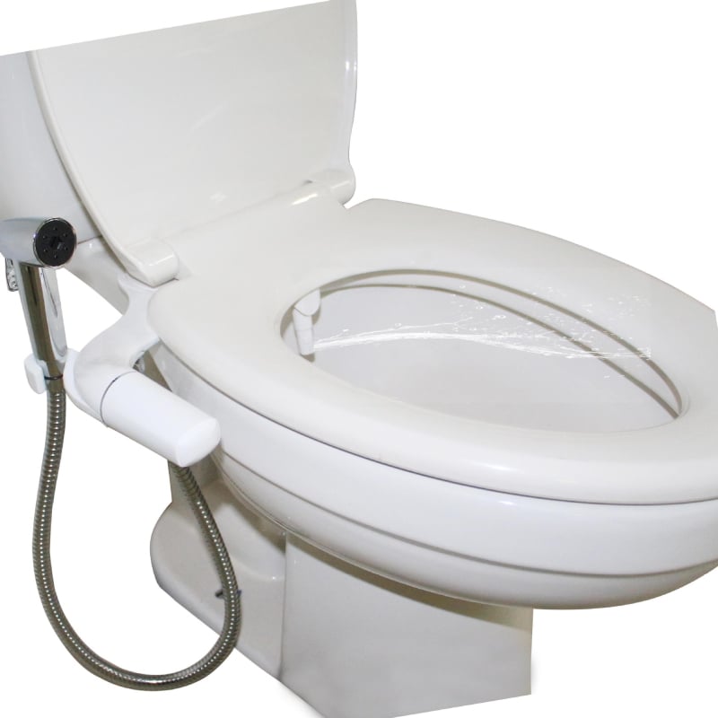 Ultra vékony vécéfedél-bidé adapter, ABS, modell 075, furatok közötti távolság 136–200 mm, öblítés, CUPC tanúsítvány