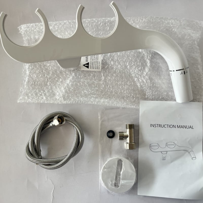 Ultra vékony vécéfedél-bidé adapter, ABS, modell 075, furatok közötti távolság 136–200 mm, öblítés, CUPC tanúsítvány