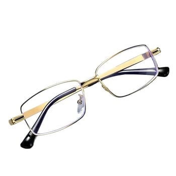 Nagy keretű fém olvasószemüveg, kékfény elleni, anti-fáradtság, időseknek, négyszögletes keret
