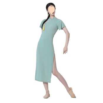 Uniszex kínai stílusú táncviselet belly dance-hez, elasztikus poliészter anyag (90–95%), etnikai előadás ruházat