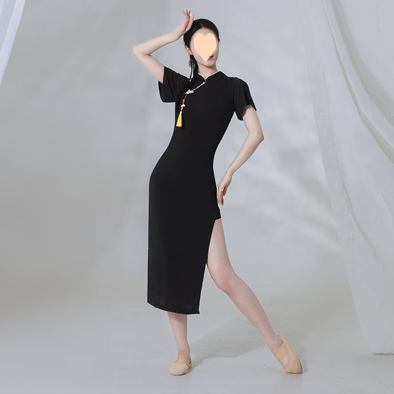 Uniszex kínai stílusú táncviselet belly dance-hez, elasztikus poliészter anyag (90–95%), etnikai előadás ruházat