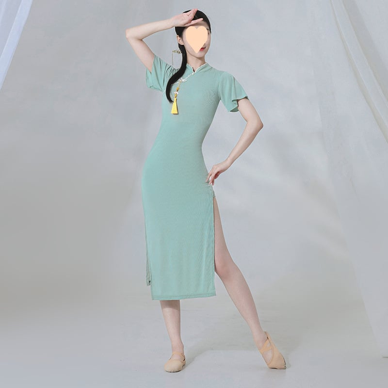 Uniszex kínai stílusú táncviselet belly dance-hez, elasztikus poliészter anyag (90–95%), etnikai előadás ruházat