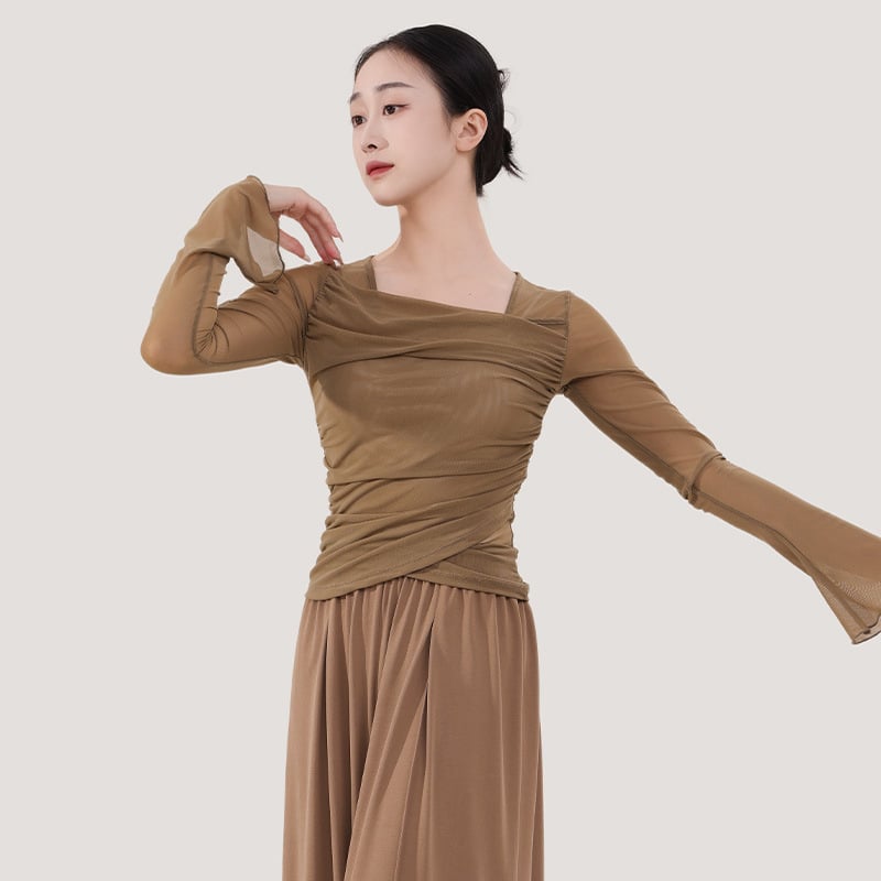 Női táncruha klasszikus tánchoz — rugalmas háló, poliészter, bélés pamut; felnőtt, megfelelő téli, tavaszi és őszi időszakokra