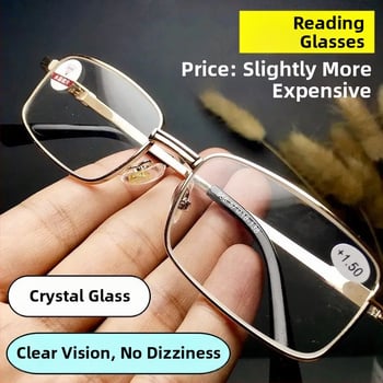 Teljes keretes fém olvasószemüveg polikarbonát lencsékkel, anti-kékfény védelemmel, letisztult, modern dizájn, kerek arcúak számára