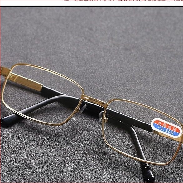 Teljes keretes fém olvasószemüveg polikarbonát lencsékkel, anti-kékfény védelemmel, letisztult, modern dizájn, kerek arcúak számára