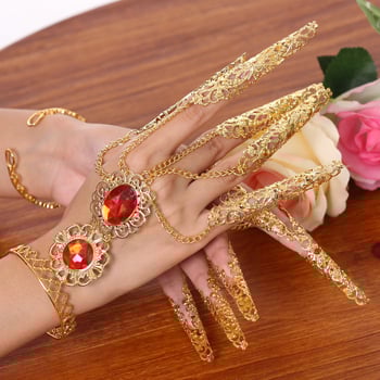 Xinjiang etnikus stílusú táncruha Thousand-Hand Guanyin köröm készlettel, Spandex anyag és fém bevonatos részletekkel — Belly Dance, nőknek, 2023 tavasz