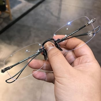 Olvasószemüveg keret nélküli, ultrakönnyű, természetes megjelenés, PC szemüveglencsék, kékfény-védelem