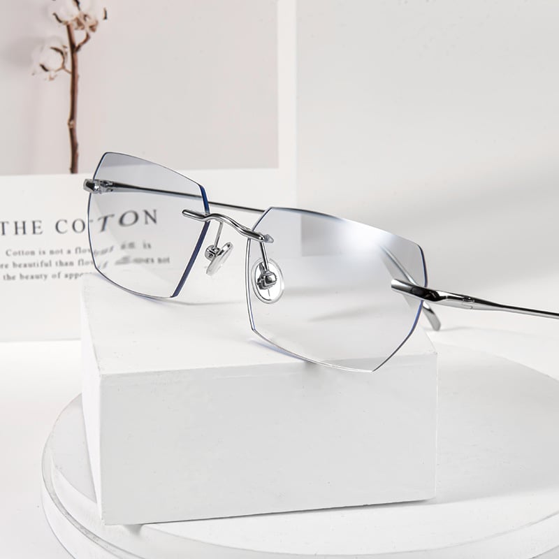 Ultra könnyű keret nélküli presbiópia szemüveg, uniszex, anti-kék fény és aszférikus lencsékkel