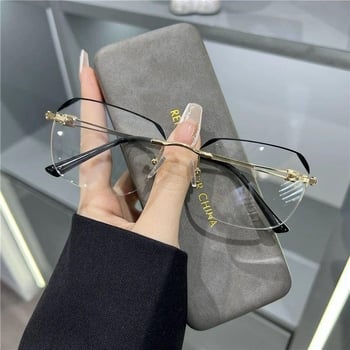 Presbióp szemüveg olvasáshoz – ultra könnyű keret nélküli, PC lencsék, anti-kék fény védelem, UV védelem, sugárzásálló, négyzet alakú lencsék