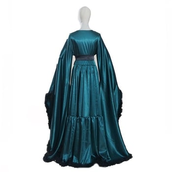 Női színpadi ruha pulykapenő díszítéssel, harang alakú ujjak, pamutkeverék anyag 30-50% spandex és 30-50% akril, 2023 tavasz