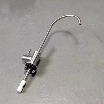 Konyhai gooseneck csaptelep, modell J-01, rozsdamentes acél, kerámiás szeleppel, 10 mm bemenet/kimenet, ülésátmérő 4 cm