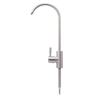 Konyhai gooseneck csaptelep, modell J-01, rozsdamentes acél, kerámiás szeleppel, 10 mm bemenet/kimenet, ülésátmérő 4 cm