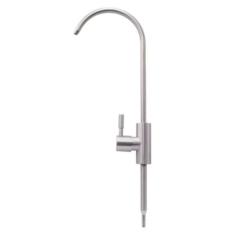 Konyhai gooseneck csaptelep, modell J-01, rozsdamentes acél, kerámiás szeleppel, 10 mm bemenet/kimenet, ülésátmérő 4 cm