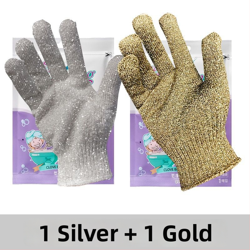 Päťprstová exfoliačná rukavica do kúpeľa – polyester, na telo a chrbát, vhodná pre deti