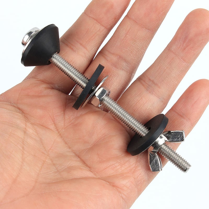 Toalett-tartály csavar készlet hab gumiból készült tömítőgyűrűvel és meghosszabbított csavarorsóval; Anyag: 304 rozsdamentes acél és gumi; Márka: Aojile; Telepítés: kézi