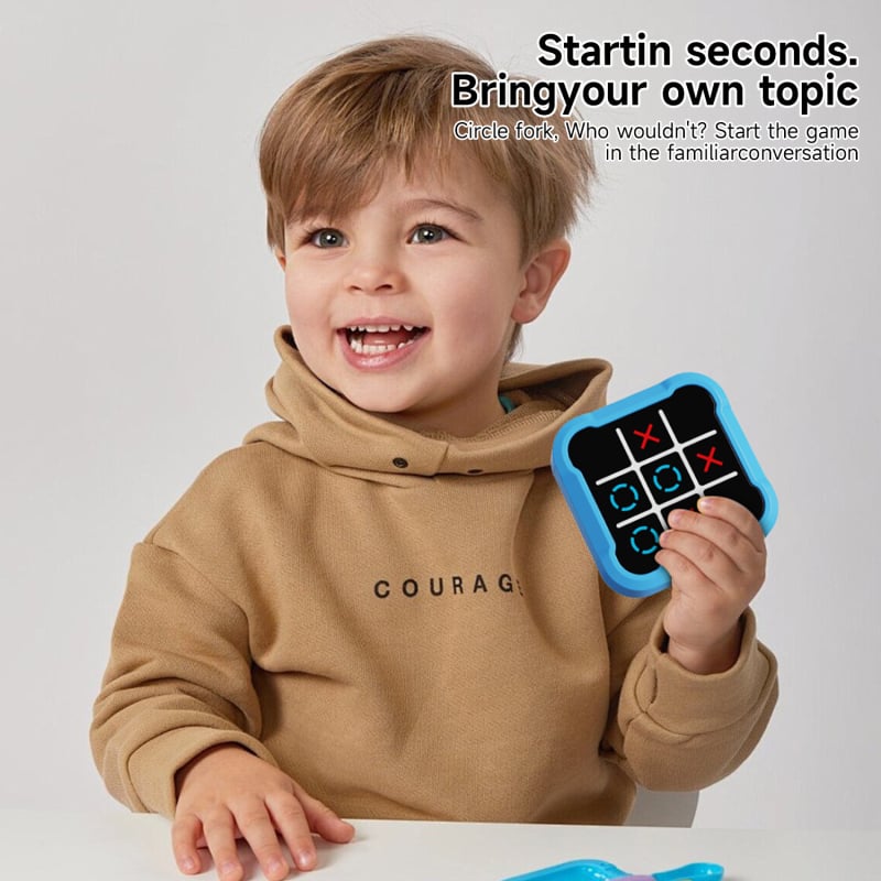 Joc electronic portabil Tic-Tac-Toe pentru copii — puzzle educativ, interacțiune pentru doi jucători, stimulează gândirea logică, construcție din plastic