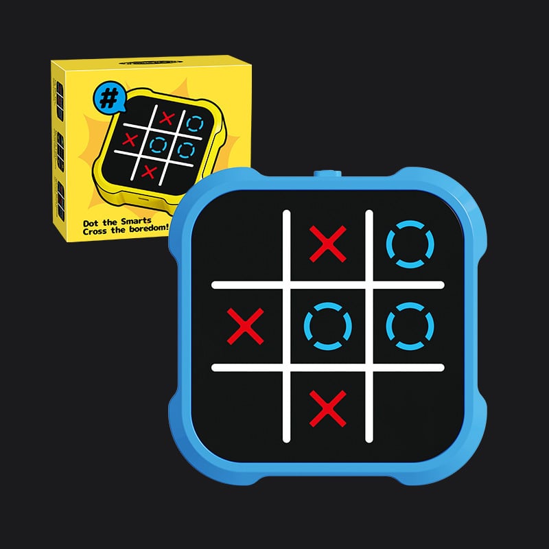 Joc electronic portabil Tic-Tac-Toe pentru copii — puzzle educativ, interacțiune pentru doi jucători, stimulează gândirea logică, construcție din plastic