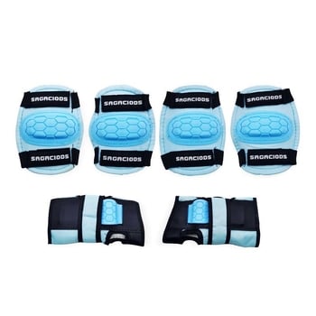 Gyerekeknek való kerékpáros sisak és könyök- és térdvédő készlet (Könyök- és térdvédők; Anyag: szivacs; Gyerekeknek; Görkorcsolya)