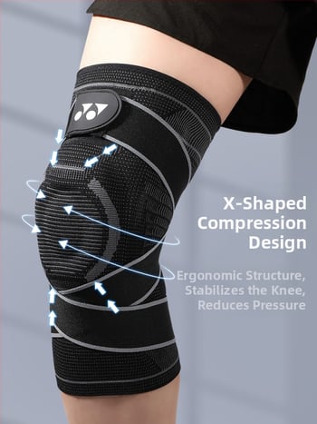 Yonex protecții pentru genunchi pentru adulți – protecție de genunchi din fibre de poliester pentru badminton, baschet, drumeții și fitness în aer liber