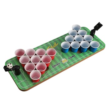 Mini Beerpong Asztali Játék Shot Pohárral és Futball–Kosárlabda Tábla Pinball (Fából; Huanyu; 7–60 éveseknek; Beltéri)
