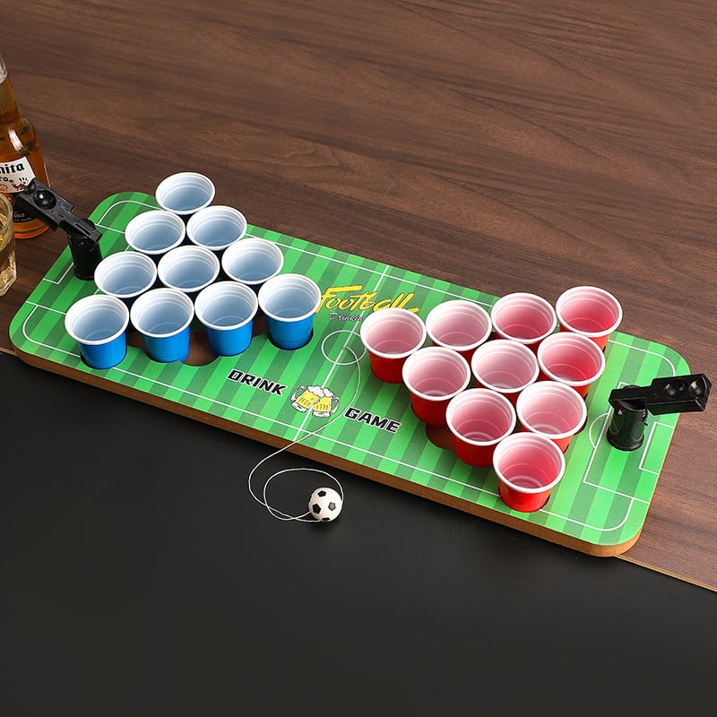 Mini Beerpong Asztali Játék Shot Pohárral és Futball–Kosárlabda Tábla Pinball (Fából; Huanyu; 7–60 éveseknek; Beltéri)